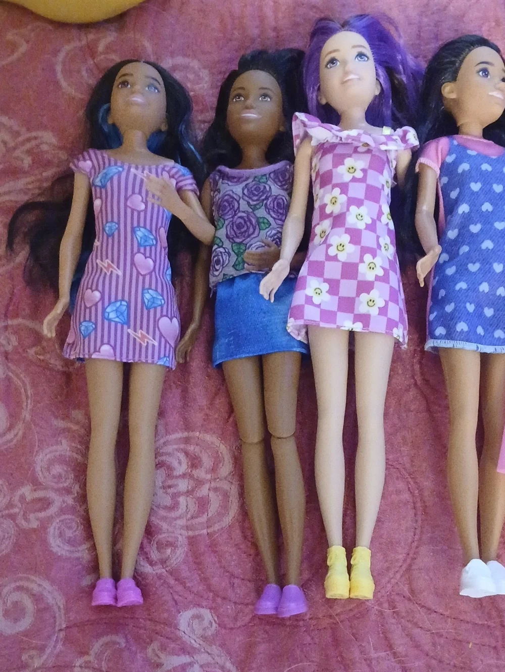 Barbie Kids Fashion Dolls Set - Pink, Purple, Blue, Yellow & White